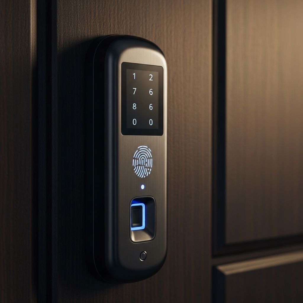 Modern biometric smart lock with fingerprint sensor